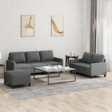 vidaXL 2-delige Loungeset met kussens stof lichtgrijs