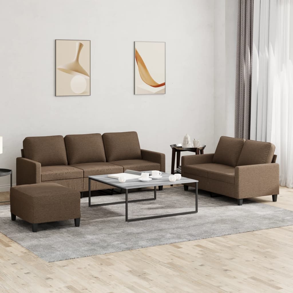 vidaXL 2-delige Loungeset met kussens stof lichtgrijs