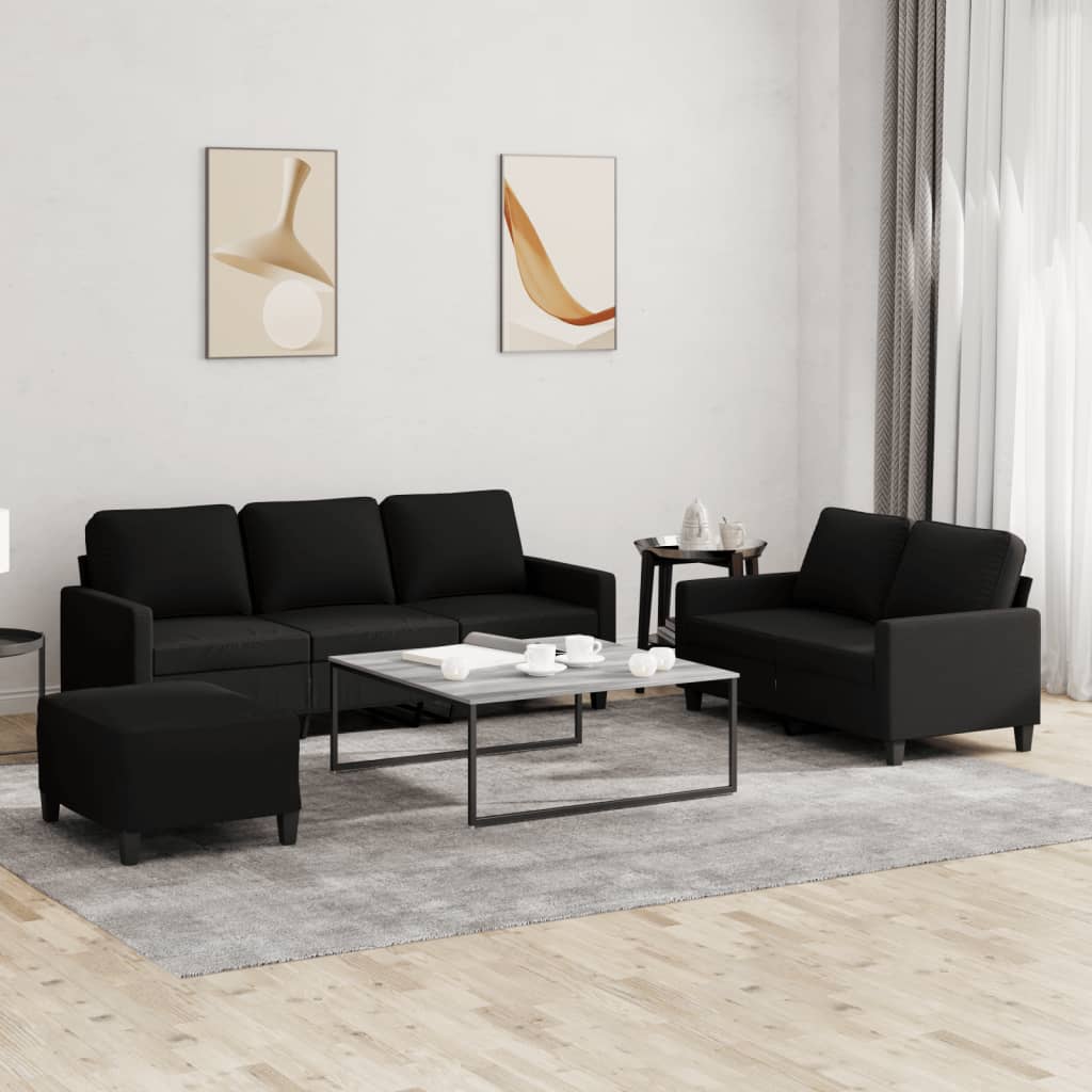 vidaXL 2-delige Loungeset met kussens stof lichtgrijs