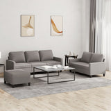 vidaXL 2-delige Loungeset met kussens stof lichtgrijs