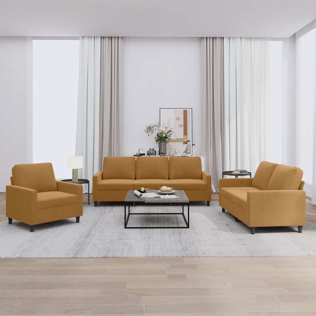 vidaXL Ensemble de salon 3 personnes avec poignées de lumière confortables