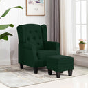 vidaXL Fauteuil met voetenbankje stof lichtgrijs
