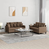 vidaXL 2-delige Loungeset met kussens stof lichtgrijs