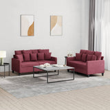 vidaXL 2-delige Loungeset met kussens stof lichtgrijs