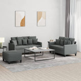 vidaXL 2-delige Loungeset met kussens stof lichtgrijs