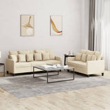 vidaXL 2-delige Loungeset met kussens stof lichtgrijs
