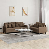 vidaXL 2-delige Loungeset met kussens stof lichtgrijs