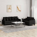 vidaXL 2-delige Loungeset met kussens stof lichtgrijs