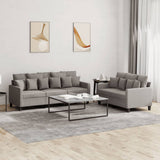 vidaXL 2-delige Loungeset met kussens stof lichtgrijs
