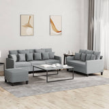 vidaXL 2-delige Loungeset met kussens stof lichtgrijs