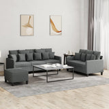 vidaXL 2-delige Loungeset met kussens stof lichtgrijs