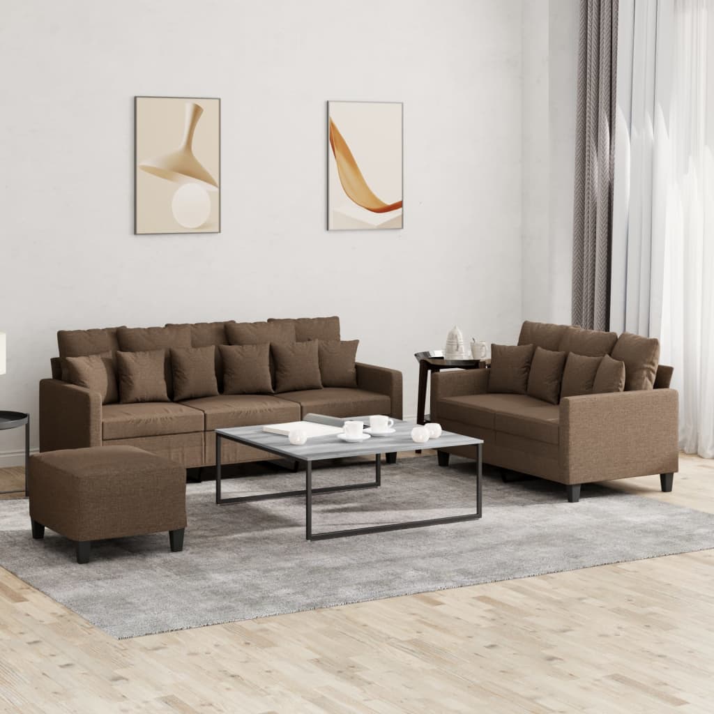 vidaXL 2-delige Loungeset met kussens stof lichtgrijs