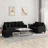 vidaXL 2-delige Loungeset met kussens stof lichtgrijs