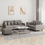 vidaXL 2-delige Loungeset met kussens stof lichtgrijs