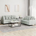 vidaXL 2-delige Loungeset met kussens fluweel lichtgrijs