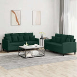 vidaXL 2-delige Loungeset met kussens fluweel lichtgrijs