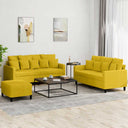 vidaXL 2-delige Loungeset met kussens fluweel lichtgrijs