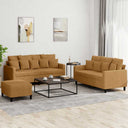 vidaXL 2-delige Loungeset met kussens fluweel lichtgrijs