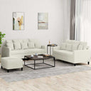 vidaXL 2-delige Loungeset met kussens fluweel lichtgrijs