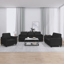 vidaXL 3-Piece Lounge Set with Cushions Faux Leather Black