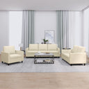 vidaXL 3-Piece Lounge Set with Cushions Faux Leather Black