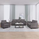 vidaXL 3-Piece Lounge Set with Cushions Faux Leather Black