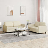 vidaXL 2-delige Loungeset met kussens kunstleer zwart