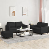 vidaXL 2-delige Loungeset met kussens kunstleer zwart