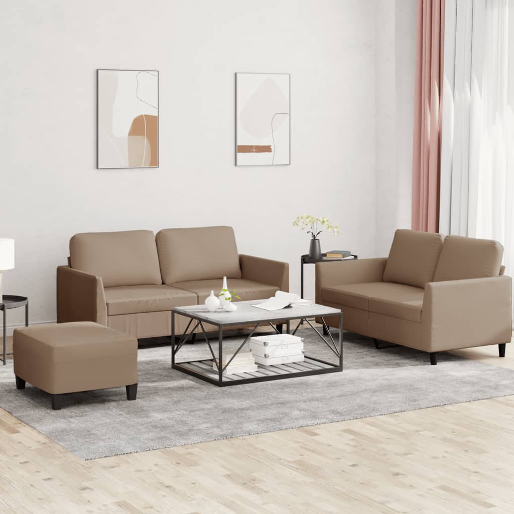 vidaXL 2-delige Loungeset met kussens kunstleer zwart