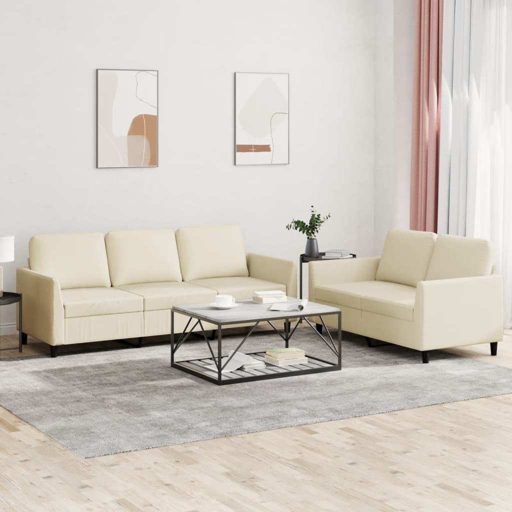 vidaXL 2-delige Loungeset met kussens kunstleer zwart