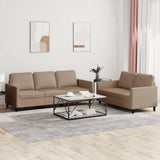 vidaXL 2-delige Loungeset met kussens kunstleer zwart