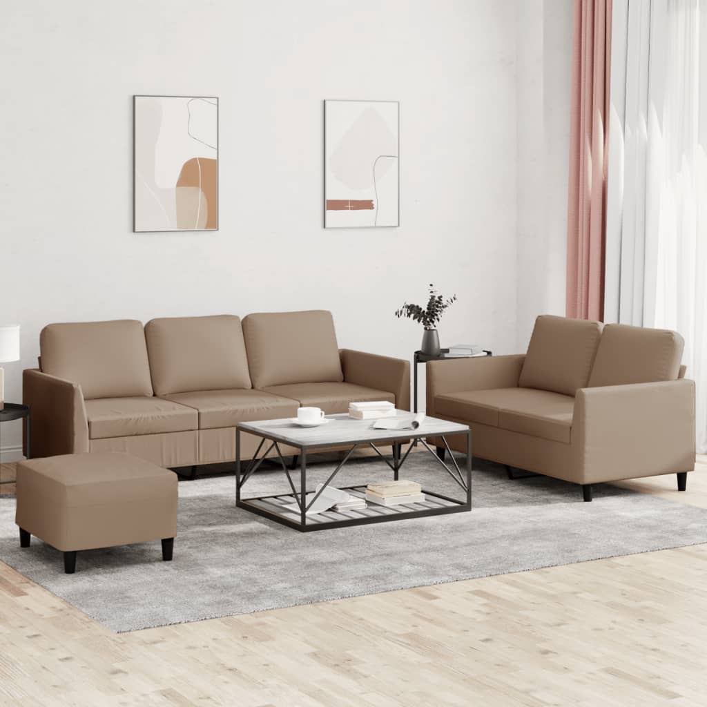 vidaXL 2-delige Loungeset met kussens kunstleer zwart