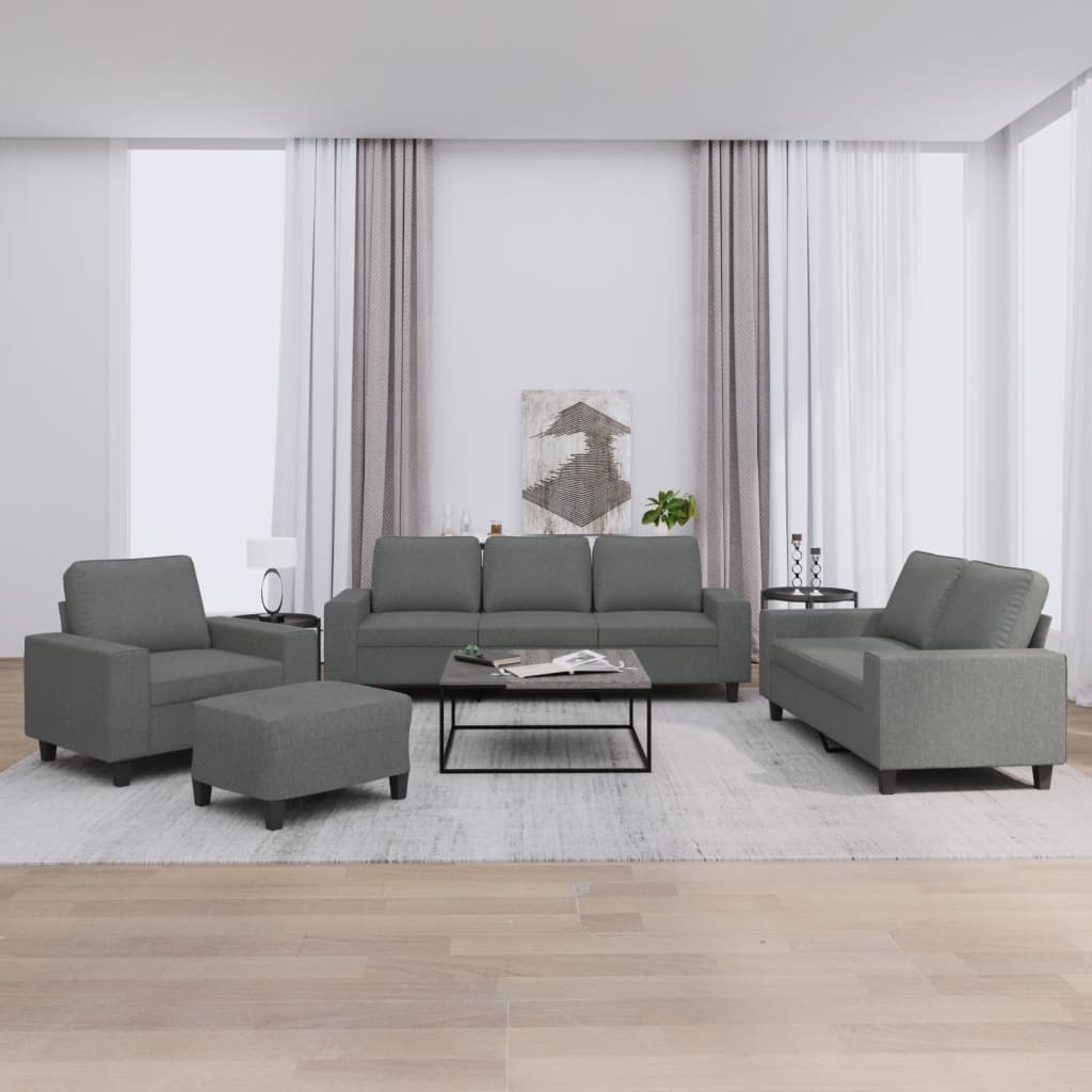 vidaXL Ensemble de salon 3 pièces avec lampes et éclairage