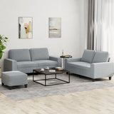 vidaXL 2-delige Loungeset stof lichtgrijs