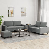 vidaXL 2-delige Loungeset stof lichtgrijs