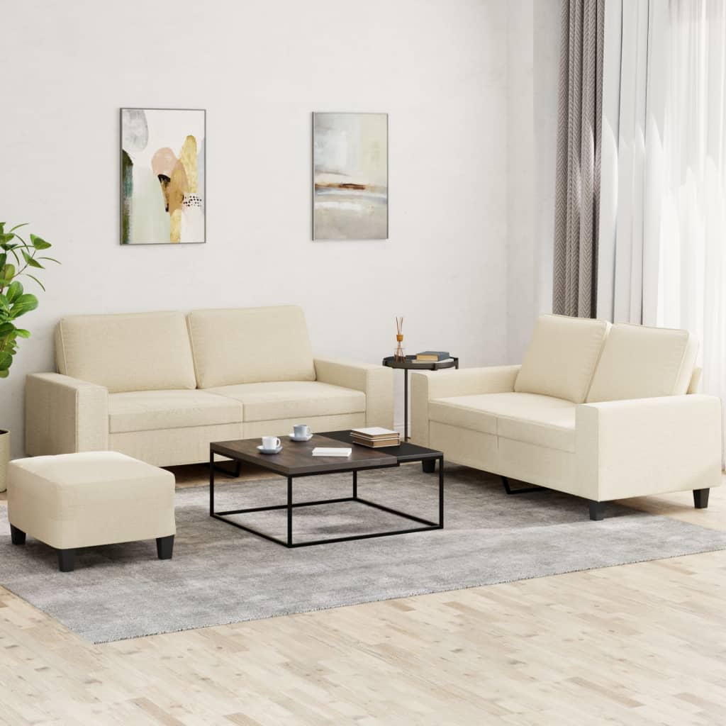 vidaXL 2-delige Loungeset stof lichtgrijs