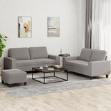 vidaXL 2-delige Loungeset stof lichtgrijs