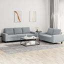 vidaXL 2-delige Loungeset stof lichtgrijs