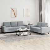 vidaXL 2-delige Loungeset stof lichtgrijs