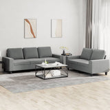 vidaXL 2-delige Loungeset stof lichtgrijs