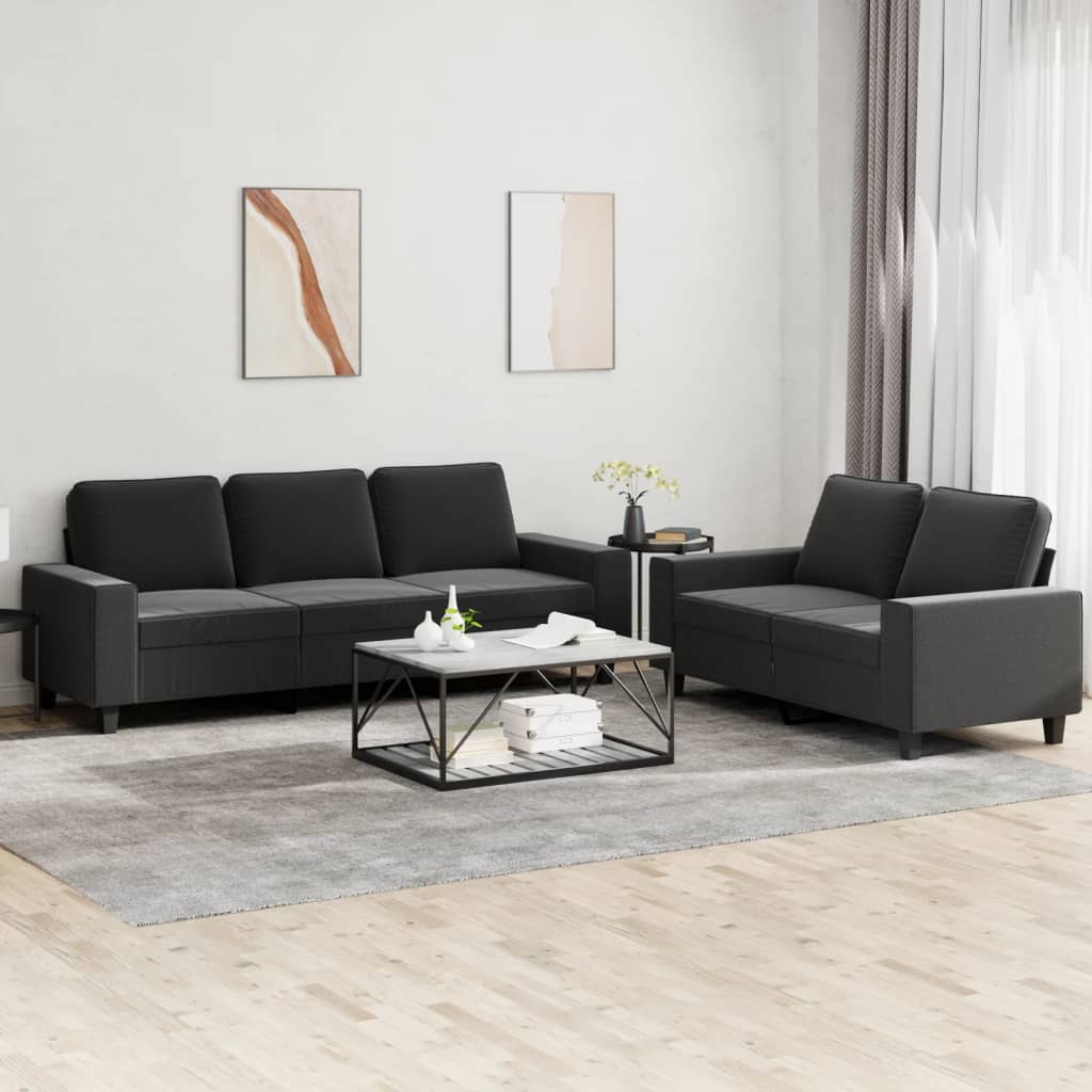 vidaXL 2-delige Loungeset stof lichtgrijs