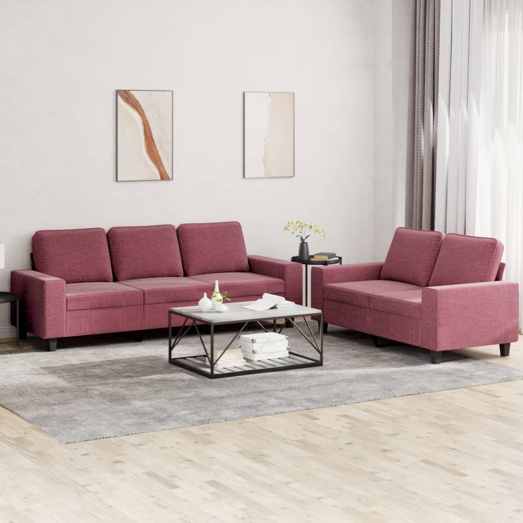 vidaXL 2-delige Loungeset stof lichtgrijs