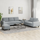 vidaXL 2-delige Loungeset stof lichtgrijs
