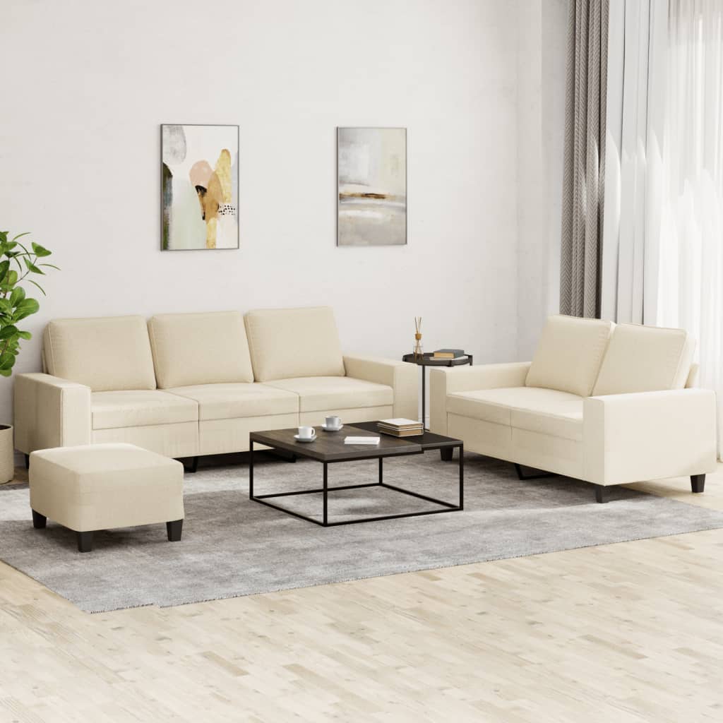 vidaXL 2-delige Loungeset stof lichtgrijs