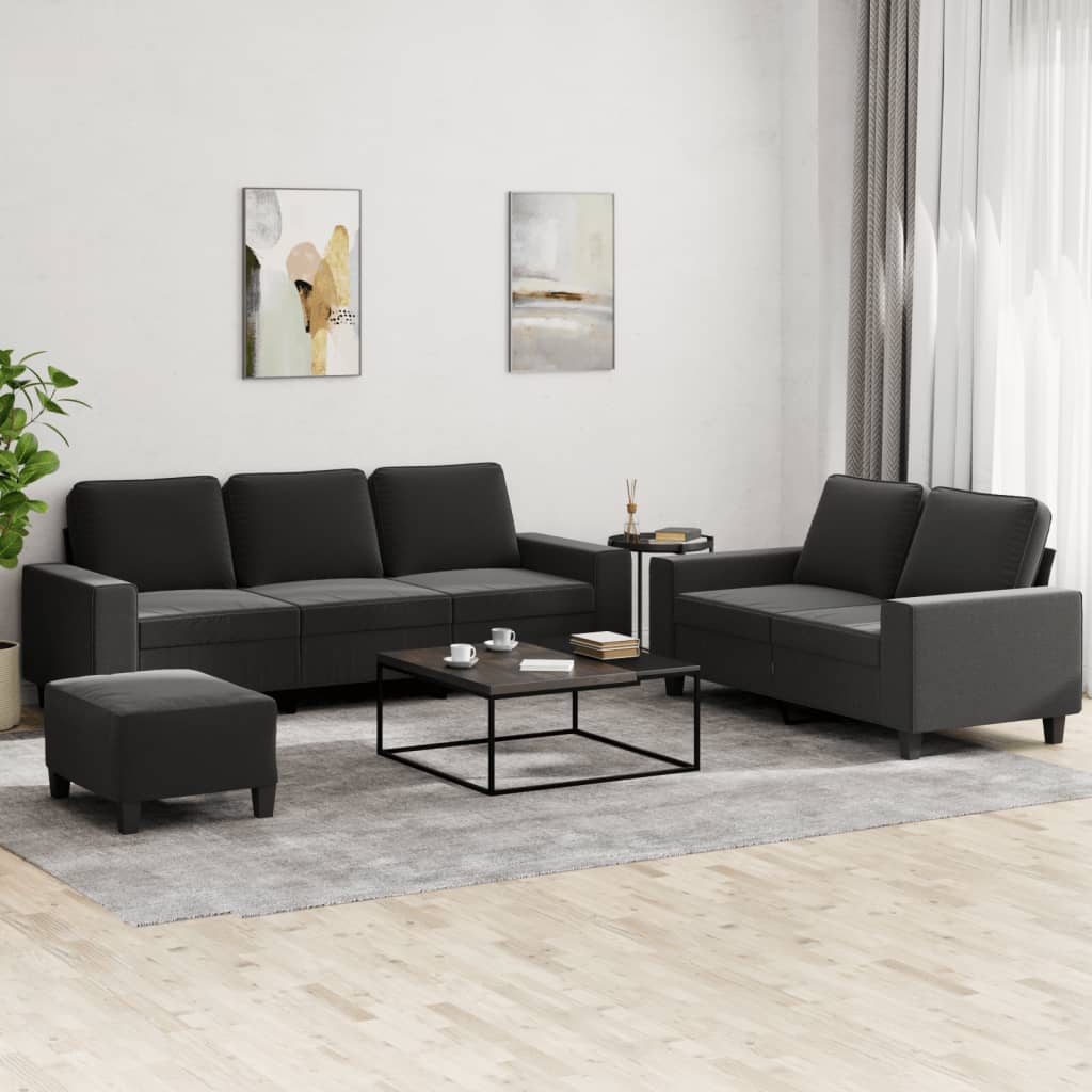 vidaXL 2-delige Loungeset stof lichtgrijs