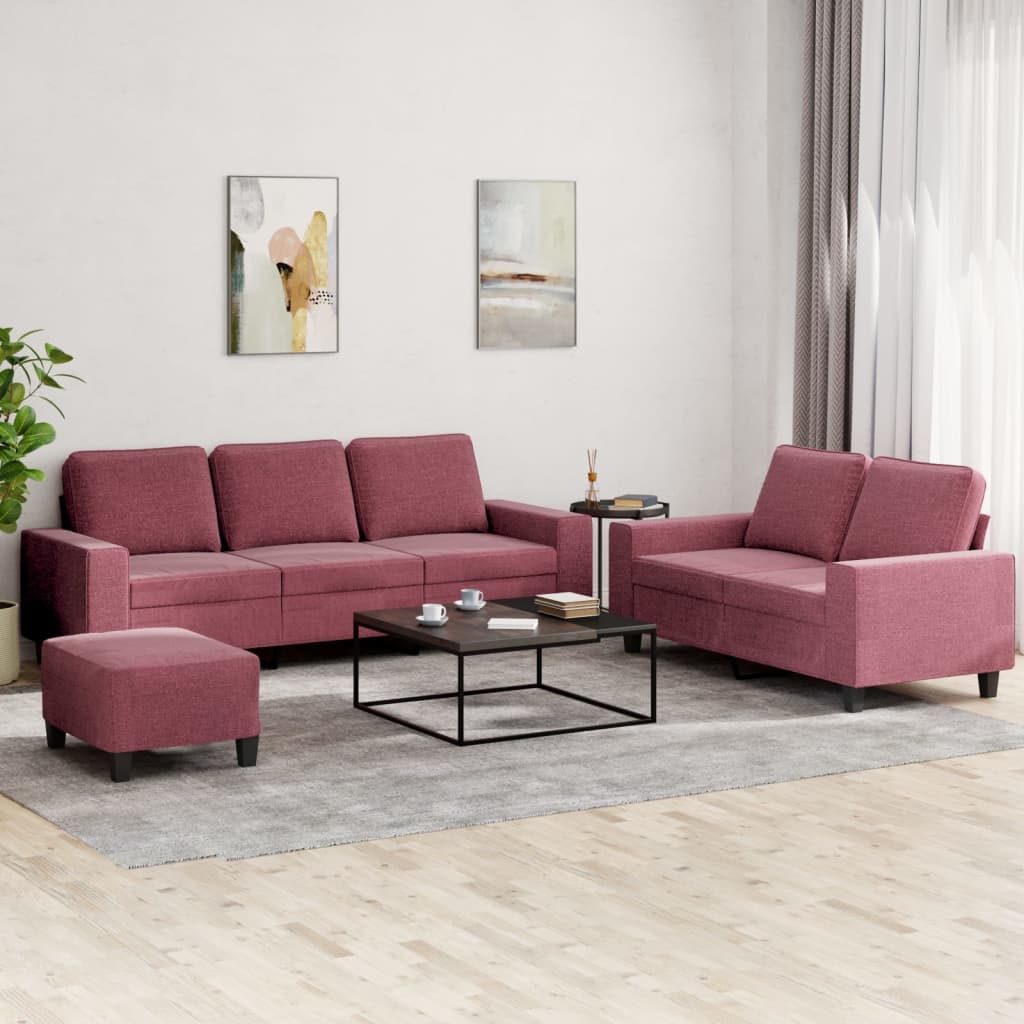 vidaXL 2-delige Loungeset stof lichtgrijs