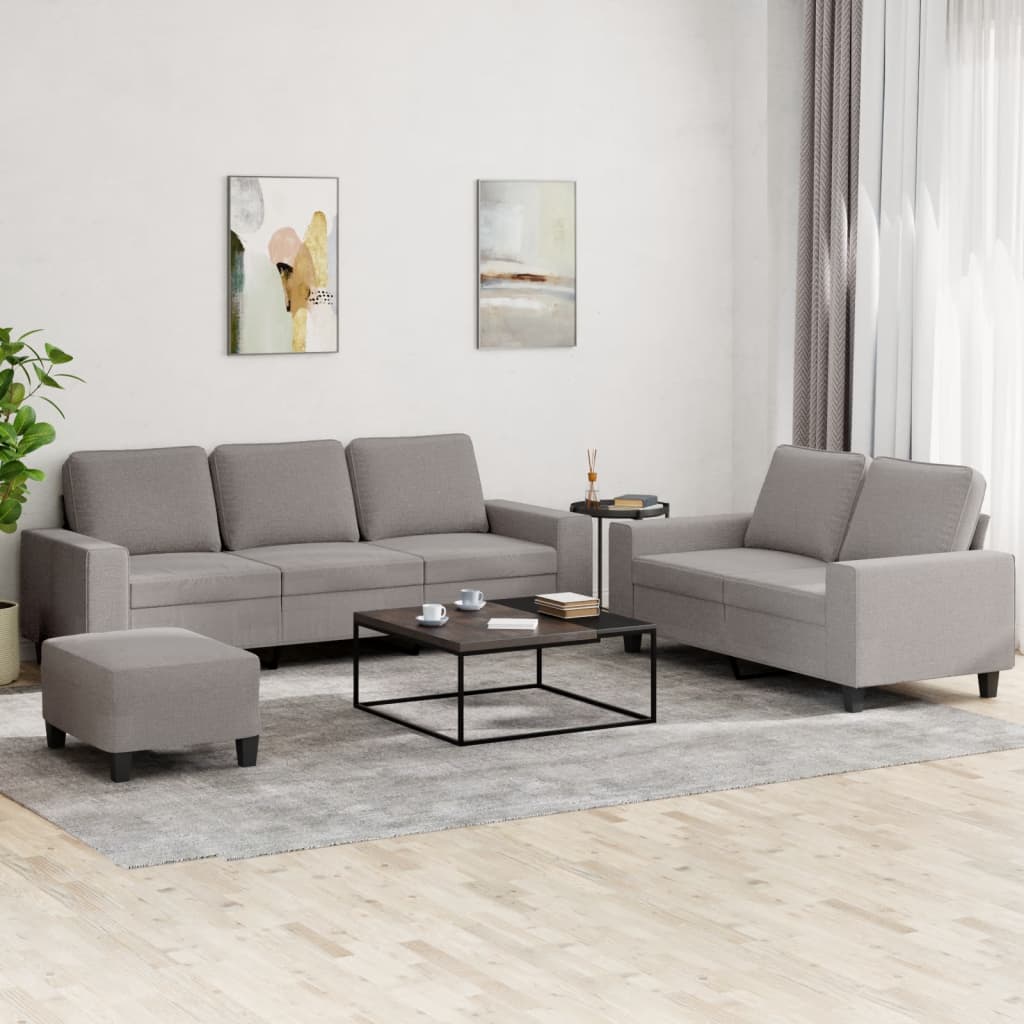 vidaXL 2-delige Loungeset stof lichtgrijs