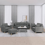 vidaXL Ensemble de salon 3 personnes avec des chaises de cuisine confortables