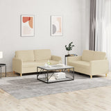 vidaXL 2-delige Loungeset met kussens stof lichtgrijs