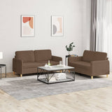 vidaXL 2-delige Loungeset met kussens stof lichtgrijs